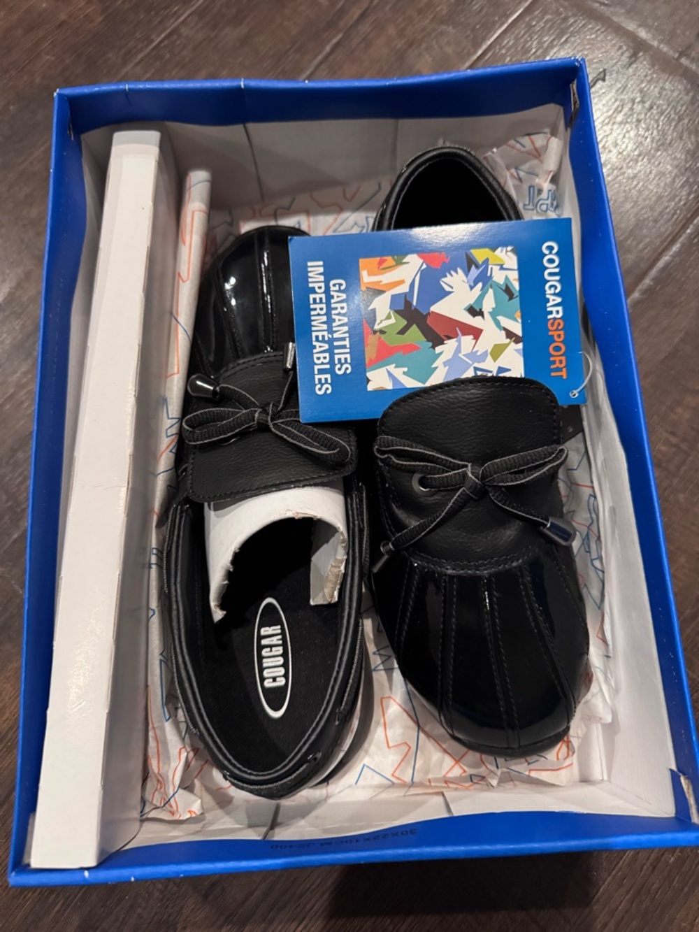 Waterproof Cougar Sport Moccasins Boat Shoes Black Bow